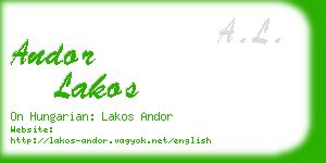 andor lakos business card